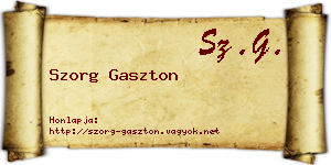 Szorg Gaszton névjegykártya